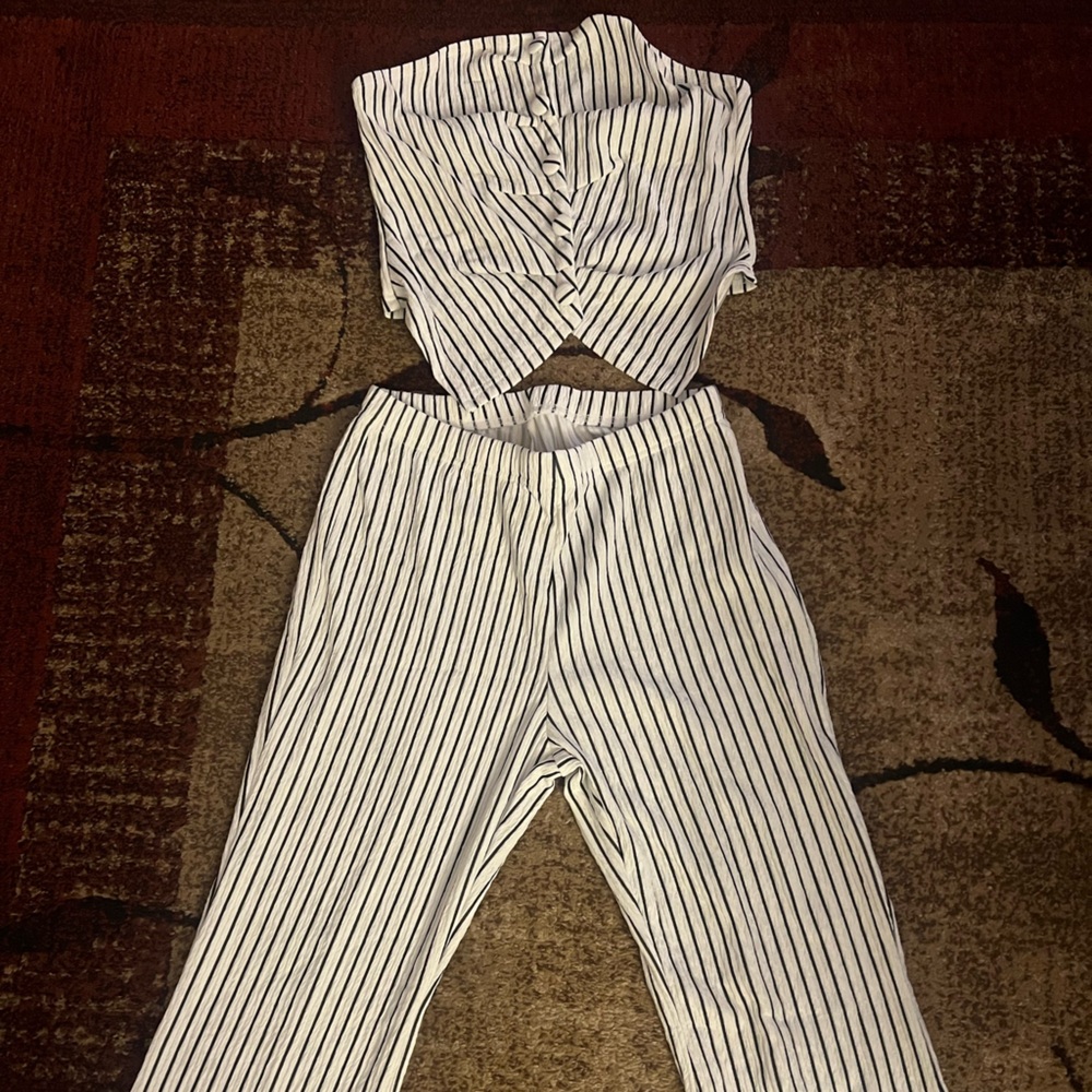Striped Jumpsuit with Cutout Detail
